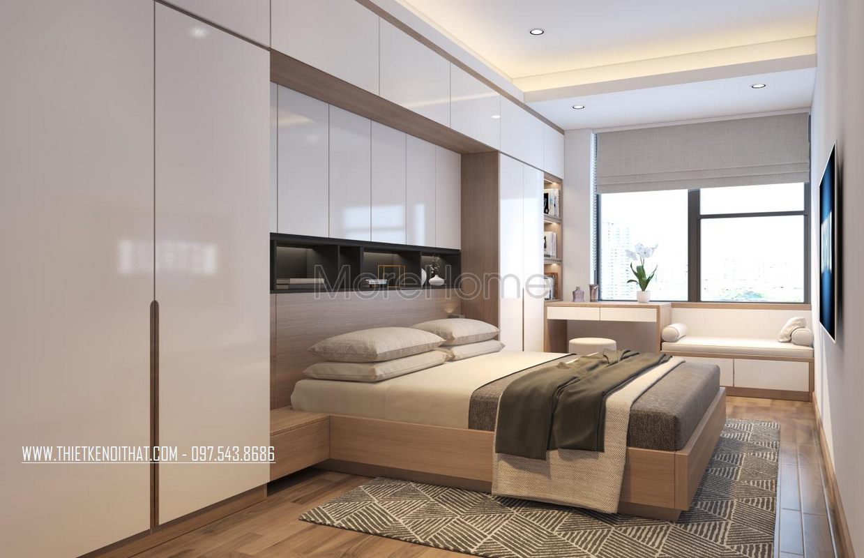 Thiết kế phòng ngủ căn hộ chung cư Ngoại Giao Đoàn Bắc Từ Liêm Hà Nội